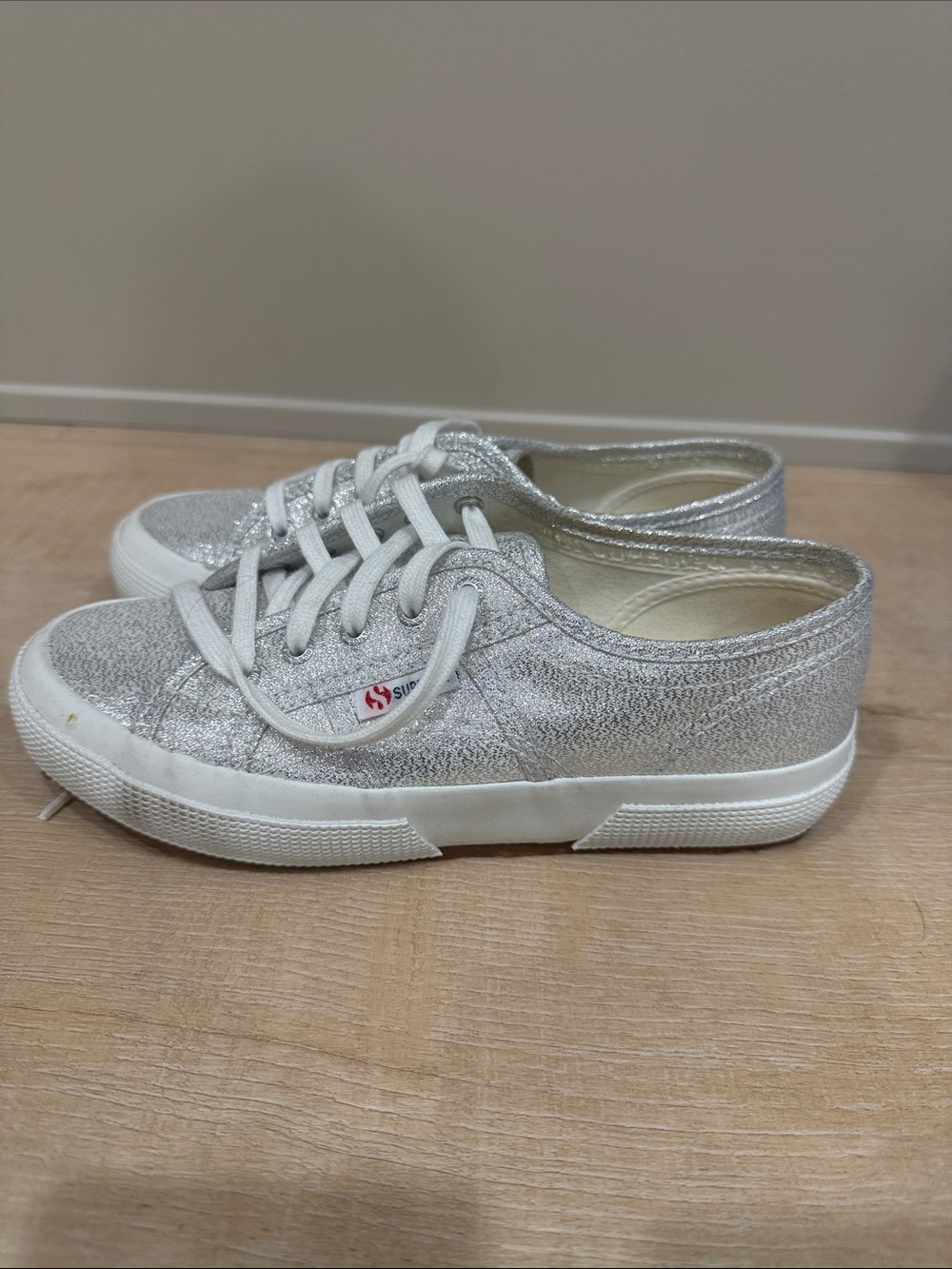 Superga Kids Silver Glitter Low-Top Sneakers